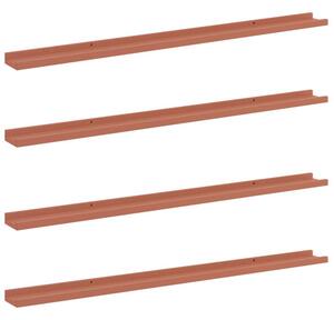 Drewniana półka Ścienna modularna czerwona z 4 półkami 115x9x3 cm