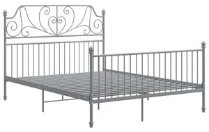 Szare metalowe łóżko w stylu loftowym 140x200 cm - Retilo