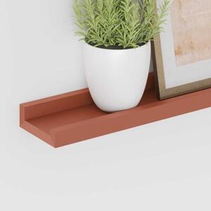 Drewniana półka Ścienna modularna czerwona z 4 półkami 115x9x3 cm