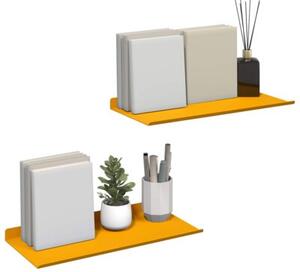 Wisząca półka ze stali w kolorze musztardowym 40x18 cm