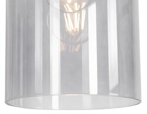 Lampa wisząca vintage czarna z przydymionym szkłem - Vidra Oswietlenie wewnetrzne