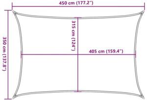 Żagiel przeciwsłoneczny, 160 g/m², antracytowy, 3,5x4,5m, hdpe