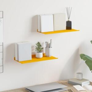 Wisząca półka ze stali w kolorze musztardowym 40x18 cm