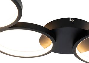 Lampa sufitowa czarna z 3-stopniowym ściemnianiem LED 3-punktowym - Pande Oswietlenie wewnetrzne