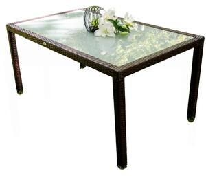 Stół ogrodowy z brązowego technorattanu 150 x 90 cm