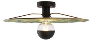 Plafon / Lampy sufitowe czarny klosz płaski pawie oczka 45cm - Combi Oswietlenie wewnetrzne