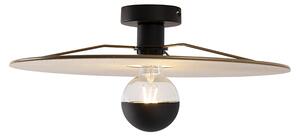 Plafon / Lampy sufitowe czarny klosz płaski szarobrązowy 45cm - Combi Oswietlenie wewnetrzne