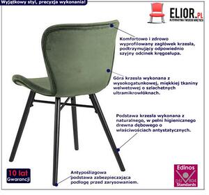 Tapicerowane welwetowe krzesło Esso - zielone