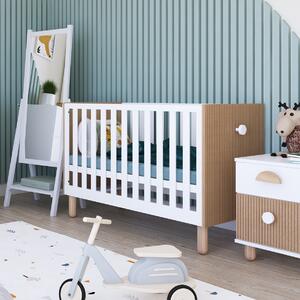 Białe łóżeczko LOFT 2w1 120x60 z szufladą barierką i opcją tapczanika