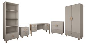 Zestaw mebli młodzieżowych Cozy LOFT Junior kaszmir - szafa, regał, komoda, biurko, szafka nocna