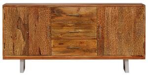 Komoda z rzeźbionymi drzwiami, lite drewno akacji, 158x40x75 cm