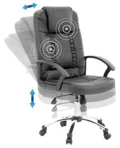 Krzesło biurowe z wysokim oparciem ekoskóra obrotowy fotel do masażu czarne Relax Beliani
