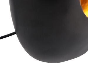Designerska lampa stołowa czarna ze złotym wnętrzem 36 cm - Cova Oswietlenie wewnetrzne