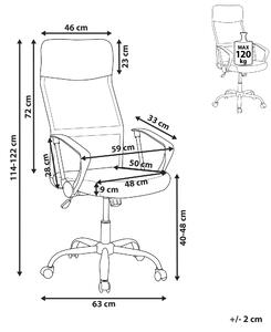 Krzesło biurowe czarne ekoskóra siatka regulacja wysokości obrotowe Design Beliani