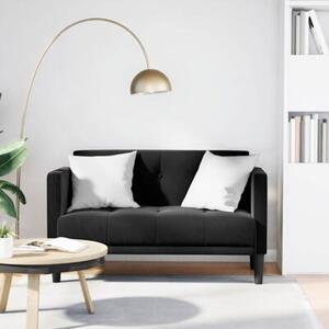 Sofa dwuosobowa czarna 111 cm aksamit