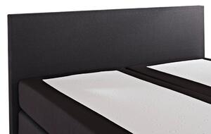 Łóżko kontynentalne czarne tapicerowane 180 x 200 cm z materacem kieszeniowym President Beliani