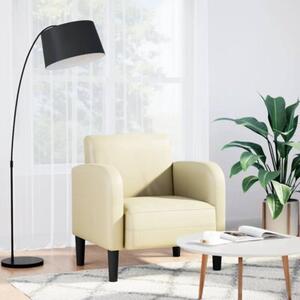 Sofa fotel z podÅokietnikami kremowy 54 cm skÃ³ra ekologiczna