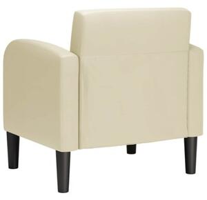 Sofa fotel z podÅokietnikami kremowy 54 cm skÃ³ra ekologiczna