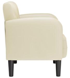 Sofa fotel z podÅokietnikami kremowy 54 cm skÃ³ra ekologiczna