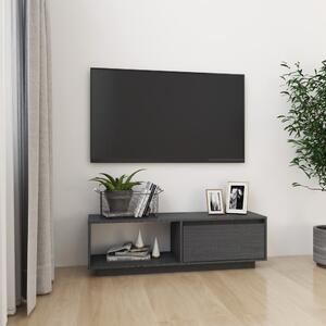 Szafka pod TV, szara, 110x30x33,5 cm, lite drewno sosnowe