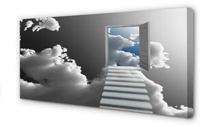 Obraz na płótnie Schody chmury drzwi