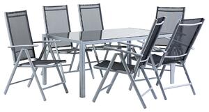 Zestaw mebli ogrodowych stół jadalniany i 6 krzeseł aluminium czarny Catania Beliani
