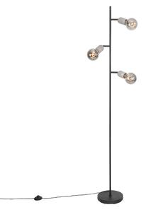 Przemysłowa lampa podłogowa czarna z betonem 3-punktowa - Pedra Oswietlenie wewnetrzne