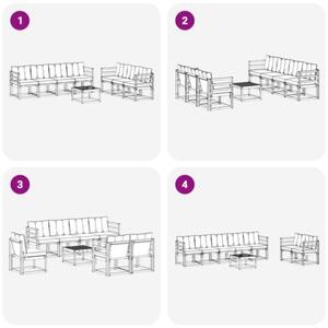 Zestaw mebli ogrodowych z litego drewna akacjowego z poduszkami, modularny, nowoczesny design