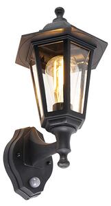 Zewnetrzna klasyczny Kinkiet / Lampa scienna zewnętrzny czarny z czujnikiem ruchu - New Haven Oswietlenie zewnetrzne