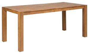 Rustykalny stół do jadalni prostokątny 180 x 85 cm jasne drewno dębowe Natura Beliani