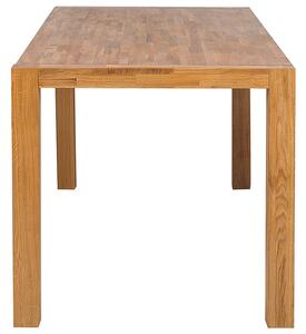 Rustykalny stół do jadalni prostokątny 180 x 85 cm jasne drewno dębowe Natura Beliani