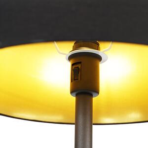 Klasyczna lampa podłogowa czarna ze złotem i lampką do czytania - Retro Oswietlenie wewnetrzne