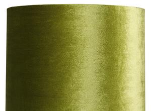 Designerska lampa podłogowa czarna klosz welurowy zielono-złoty - Rich Oswietlenie wewnetrzne