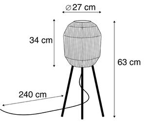 Orientalna lampa stołowa czarna ze sznurkiem - Riki Oswietlenie wewnetrzne