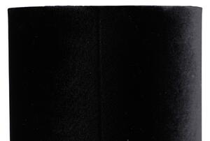 Designerska lampa stołowa czarna klosz welurowy czarno-złoty - Rich Oswietlenie wewnetrzne