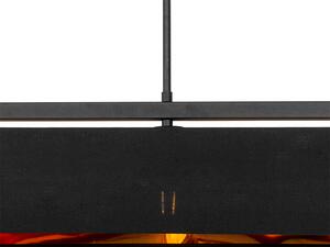 Nowoczesna lampa wisząca czarna ze złotem 90 cm 3-punktowa - VT 1 Oswietlenie wewnetrzne