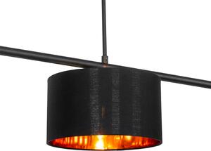 Nowoczesna lampa wisząca czarna ze złotem 125 cm 3-punktowa - VT 3 Oswietlenie wewnetrzne