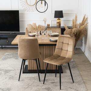 Stół Prostokątny Rozkładany z Lamelami GIANT 130-180 cm Dąb Artisan/Czarny Nowoczesny Loft