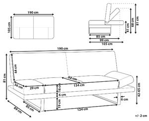 Sofa rozkładana 3-osobowa kanapa regulowane podłokietniki welurowa granatowa York Beliani
