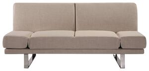 Sofa rozkładana 3-osobowa kanapa regulowane podłokietniki welurowa beżowa York Beliani