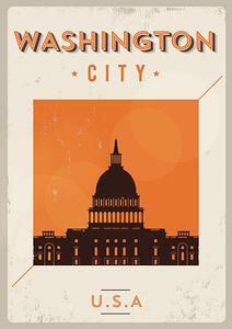 Ilustracja Typographic Washington City Poster Design, kursatunsal