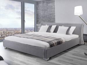Podwójna rama łóżka szara zakrzywiony zagłówek do sypialni 180 x 200 cm glam Paris Beliani