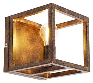 Przemysłowy Kinkiet / Lampa scienna rdzawobrązowy - Cage Oswietlenie wewnetrzne