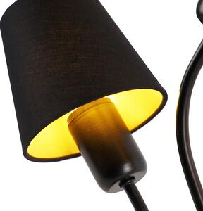Designerska lampa stołowa czarna 3-punktowa z kloszami zaciskowymi - Wimme Oswietlenie wewnetrzne