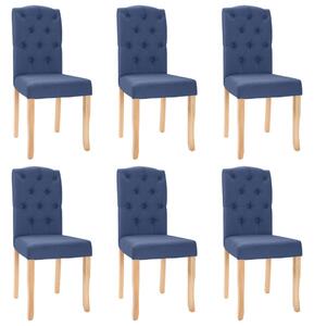 Krzesła stołowe, 6 szt., niebieskie, obite tkaniną