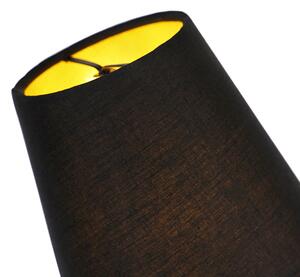 Designerska lampa podłogowa czarna 5-punktowa z kloszem zaciskowym - Wimme Oswietlenie wewnetrzne