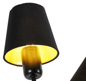 Designerska lampa podłogowa czarna 3-punktowa z zaślepkami - Wimme Oswietlenie wewnetrzne