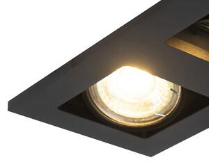 Oprawa wpuszczana w sufit / Oprawa do wbudowania prostokątna czarna 2-źródła światła GU10 WiFi - Qure Oswietlenie wewnetrzne