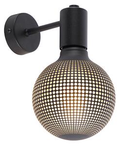 Industrialny Kinkiet / Lampa scienna czarny żarówka DECO E27 G125 100lm - Facil Oswietlenie wewnetrzne