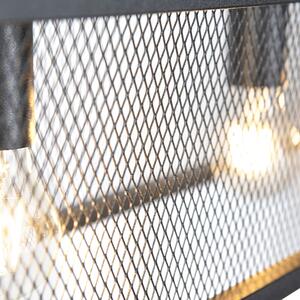 Przemysłowa lampa wisząca czarna siatka 4-źródła światła E27 WiFi - Cage Oswietlenie wewnetrzne
